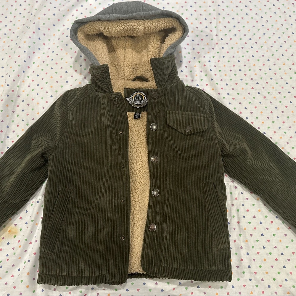 Urban Republic Olive Corduroy Jacket with Fleece Lining